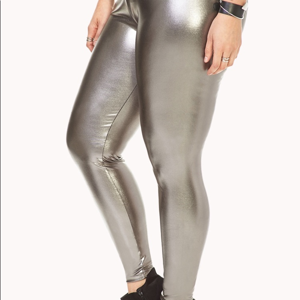NWT metallic faux leather leggings Forever 21